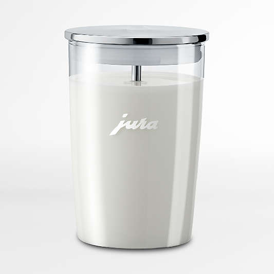 JURA ® 17-Oz. Glass Milk Container with Stainless Steel Lid