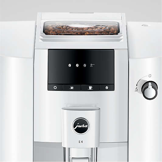 JURA E4 Piano White Espresso Machine with Bean Grinder