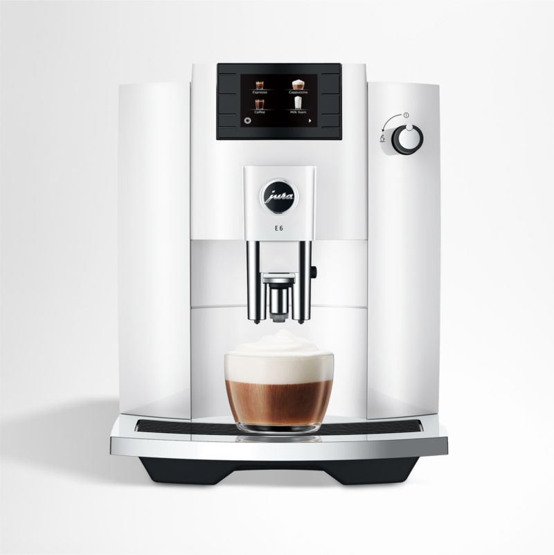 JURA E6 Piano White Espresso Machine | Crate & Barrel Canada