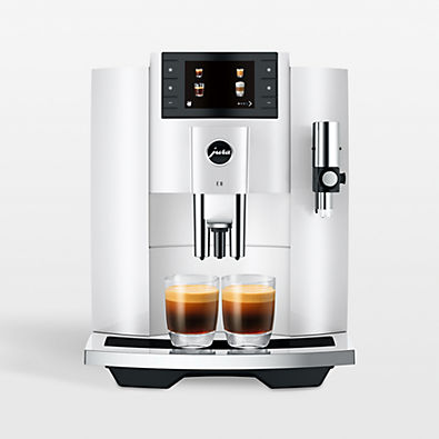 View JURA ® E8 Automatic Espresso Machine in Piano White details