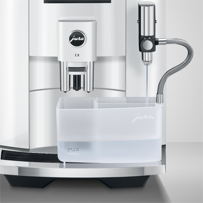 JURA E8 Piano White Espresso Machine + Reviews | Crate & Barrel