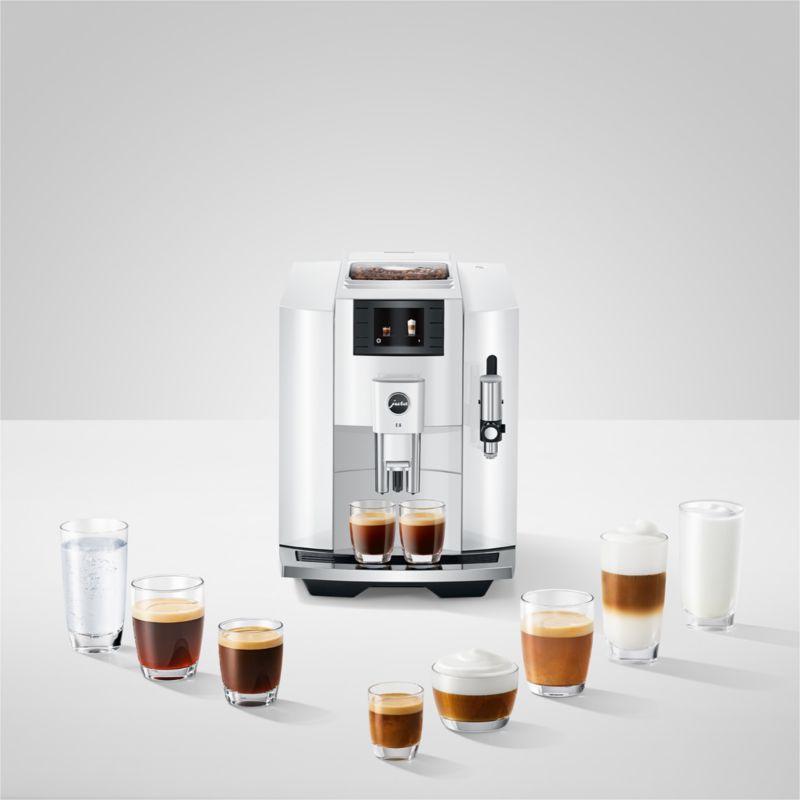 JURA E8 Piano White Espresso Machine | Crate & Barrel