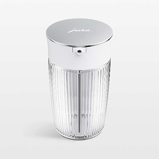 JURA ® 17-Oz. Fluted Glass Milk Container with Stainless Steel Lid