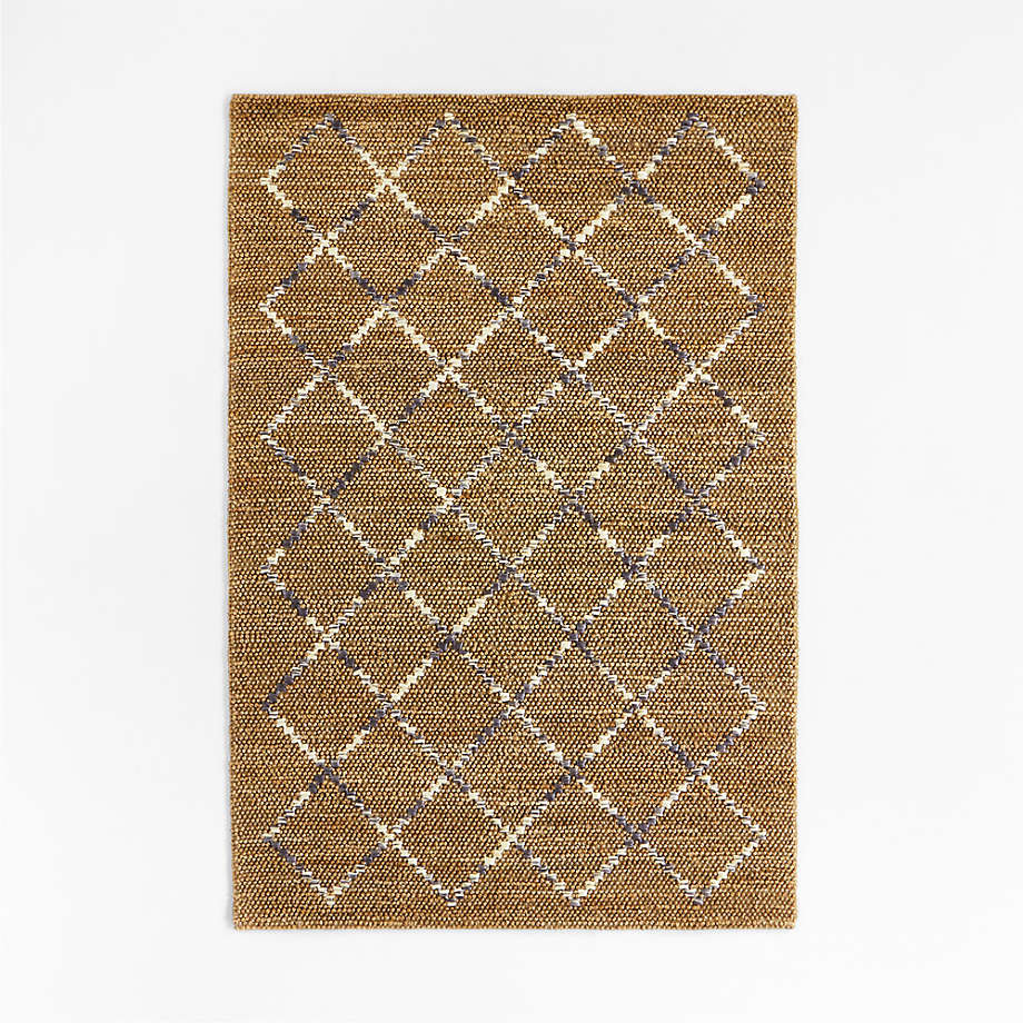 Jute Arlequin Diamond Blue Kids Area Rug 6x9 Crate & Kids