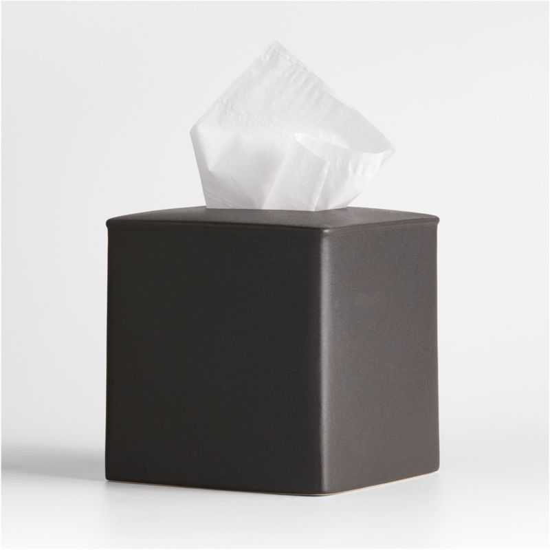 Juxon Black Tissue Box Cover + Reviews | Crate & Barrel