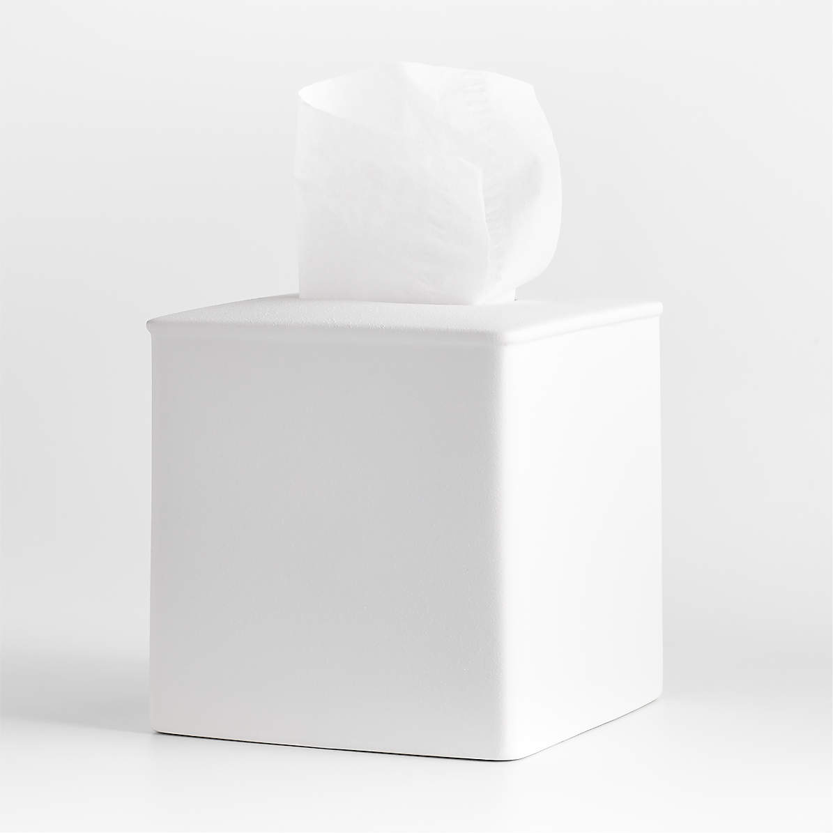 White ceramic tissue box outlet holder