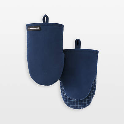 KitchenAid Gourmet Series Ink Blue Gridlines 2-Pack Mini Mitt Set