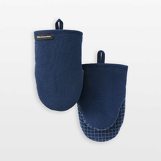 KitchenAid Gourmet Series Ink Blue Gridlines 2-Pack Mini Mitt Set