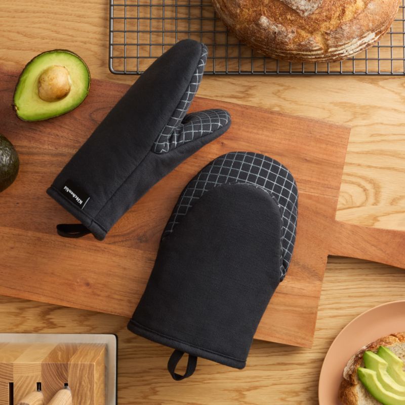 KitchenAid Gourmet Series Black Gridlines 2-Pack Mini Mitt Set - image 1 of 4