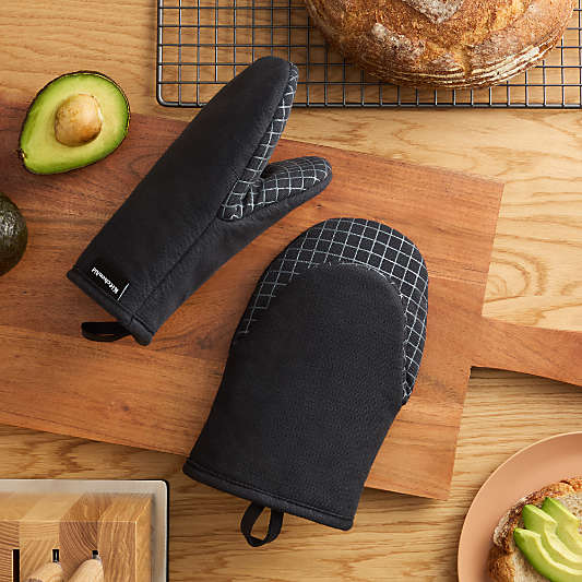 KitchenAid Gourmet Series Black Gridlines 2-Pack Mini Mitt Set
