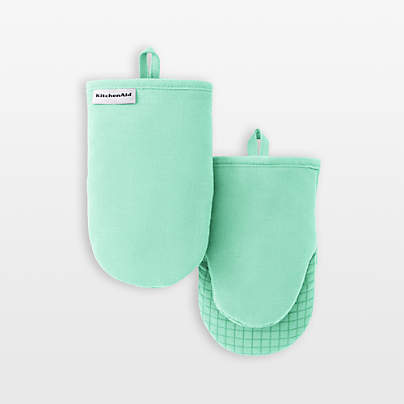 KitchenAid Gourmet Series Spearmint Gridlines 2-Pack Mini Mitt Set