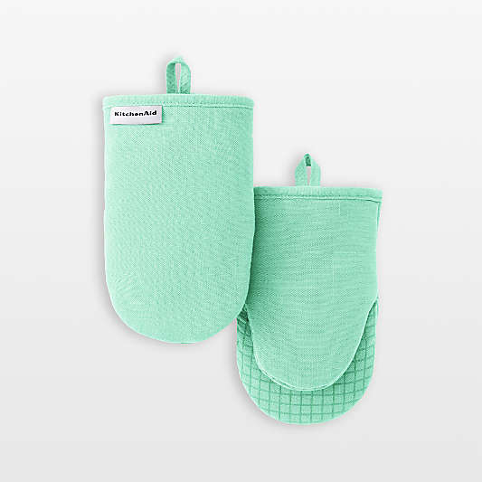KitchenAid Gourmet Series Spearmint Gridlines 2-Pack Mini Mitt Set