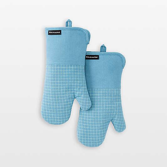 KitchenAid Gourmet Series Blue Velvet Gridlines 2-Pack Oven Mitt Set