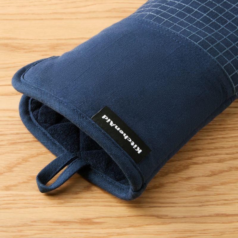 KitchenAid Gourmet Series Ink Blue Gridlines 2-Pack Oven Mitt Set - image 2 of 4