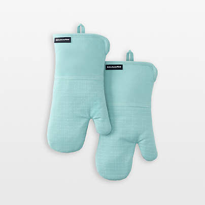 KitchenAid Gourmet Series Mineral Water Gridlines 2-Pack Oven Mitt Set