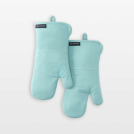 KitchenAid Gourmet Series Mineral Water Gridlines 2-Pack Oven Mitt Set