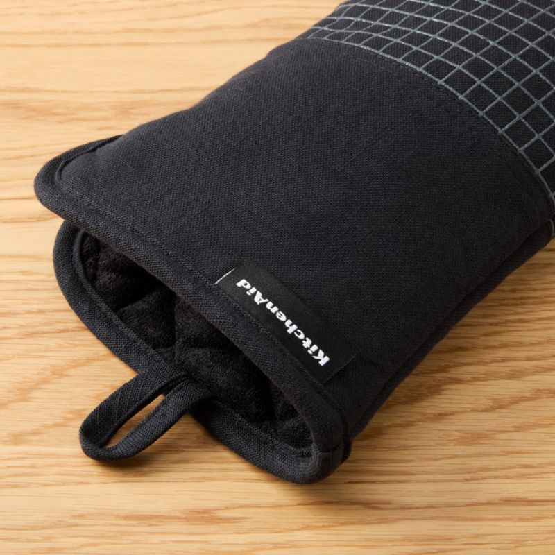 KitchenAid Gourmet Series Black Gridlines 2-Pack Oven Mitt Set - image 2 of 4