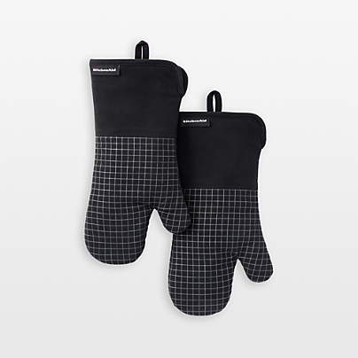 KitchenAid Gourmet Series Black Gridlines 2-Pack Oven Mitt Set