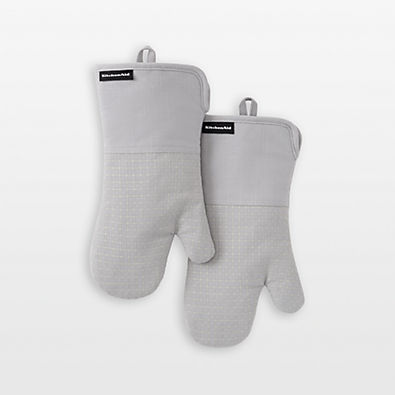 View KitchenAid Gourmet Series Grey Gridlines 2-Pack Oven Mitt Set details