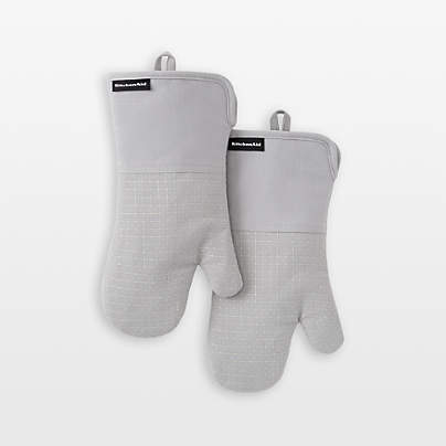 KitchenAid Gourmet Series Grey Gridlines 2-Pack Oven Mitt Set