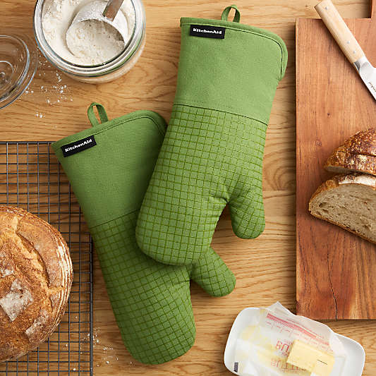 KitchenAid Gourmet Series Matcha Gridlines 2-Pack Oven Mitt Set