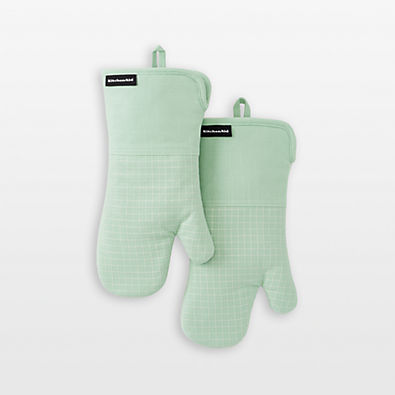 View KitchenAid Gourmet Series Pistachio Gridlines 2-Pack Oven Mitt Set details