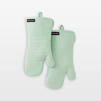 KitchenAid Gourmet Series Pistachio Gridlines 2-Pack Oven Mitt Set