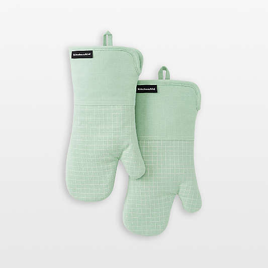 KitchenAid Gourmet Series Pistachio Gridlines 2-Pack Oven Mitt Set