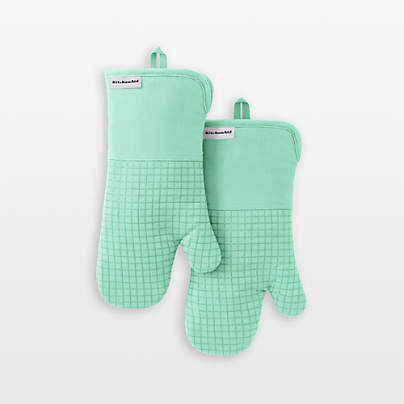 KitchenAid Gourmet Series Spearmint Gridlines 2-Pack Oven Mitt Set