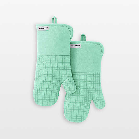 KitchenAid Gourmet Series Spearmint Gridlines 2-Pack Oven Mitt Set