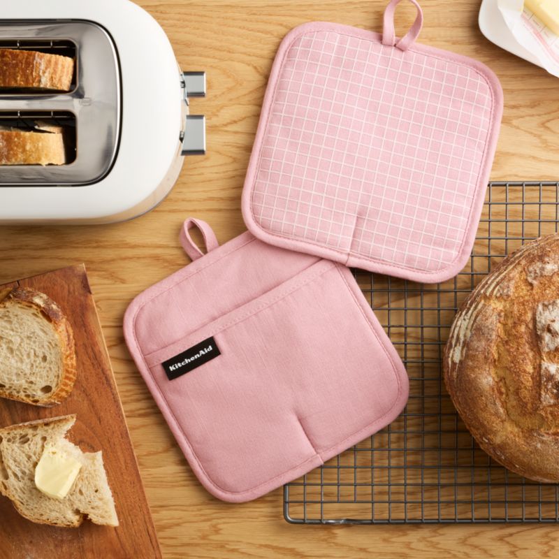 KitchenAid Gourmet Series Dried Rose Gridlines 2-Pack Potholder Set - image 1 of 4