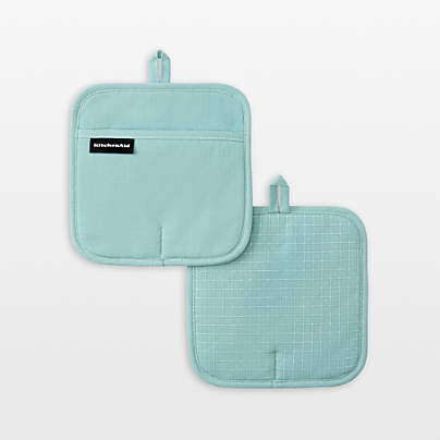 KitchenAid Gourmet Series Mineral Water Gridlines 2-Pack Potholder Set