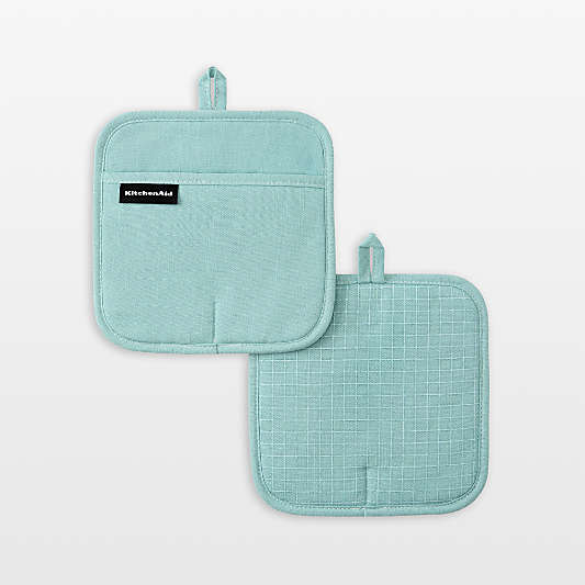 KitchenAid Gourmet Series Mineral Water Gridlines 2-Pack Potholder Set