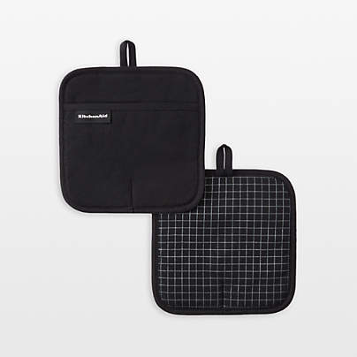 KitchenAid Gourmet Series Black Gridlines 2-Pack Potholder Set