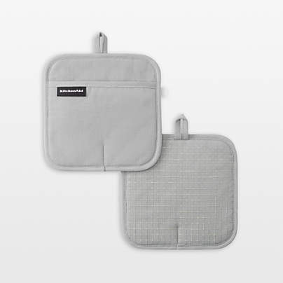 KitchenAid Gourmet Series Grey Gridlines 2-Pack Potholder Set