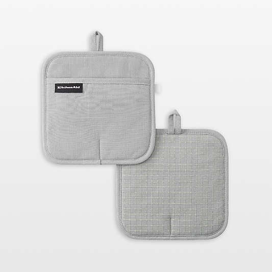 KitchenAid Gourmet Series Grey Gridlines 2-Pack Potholder Set