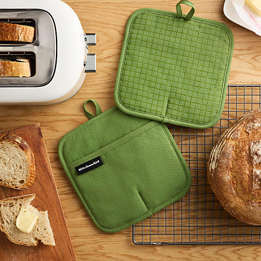 KitchenAid Gourmet Series Matcha Gridlines 2-Pack Potholder Set