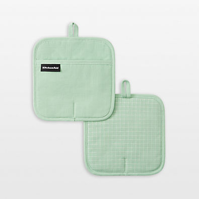 View KitchenAid Gourmet Series Pistachio Gridlines 2-Pack Potholder Set details