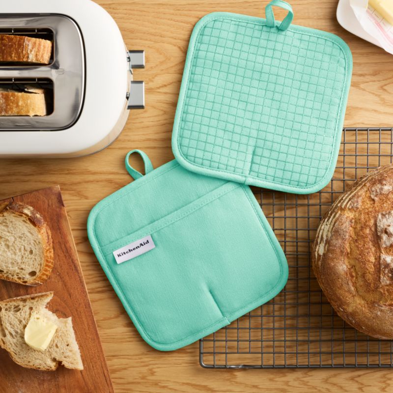 KitchenAid Gourmet Series Spearmint Gridlines 2-Pack Potholder Set - image 1 of 4