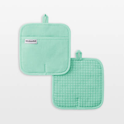 KitchenAid Gourmet Series Spearmint Gridlines 2-Pack Potholder Set