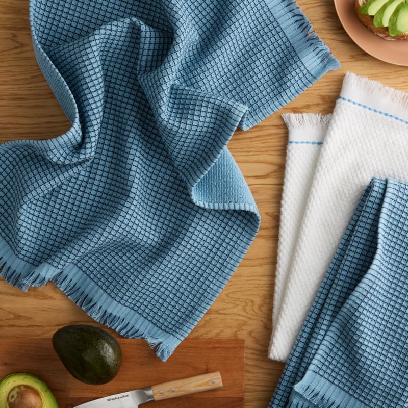 KitchenAid Gourmet Series Blue Velvet Gridlines 3-Pack Kitchen Towel Set - image 1 of 4