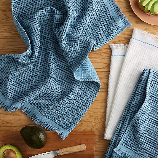 KitchenAid Gourmet Series Blue Velvet Gridlines 3-Pack Kitchen Towel Set
