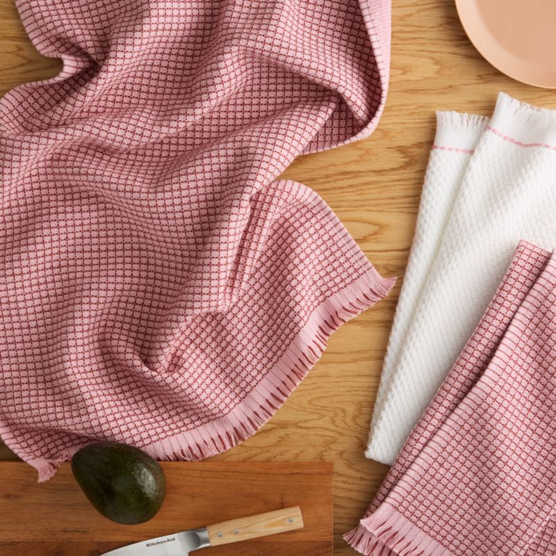 KitchenAid Gourmet Series Dried Rose Gridlines 3-Pack Kitchen Towel Set - image 1 of 4