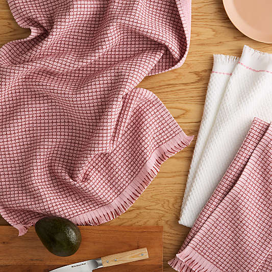 KitchenAid Gourmet Series Dried Rose Gridlines 3-Pack Kitchen Towel Set