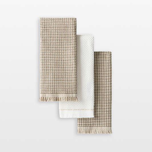 KitchenAid Gourmet Series Milkshake Gridlines 3-Pack Kitchen Towel Set