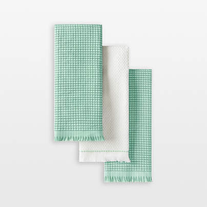 KitchenAid Gourmet Series Spearmint Gridlines 3-Pack Kitchen Towel Set