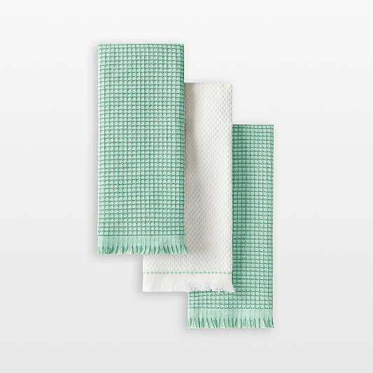 KitchenAid Gourmet Series Spearmint Gridlines 3-Pack Kitchen Towel Set