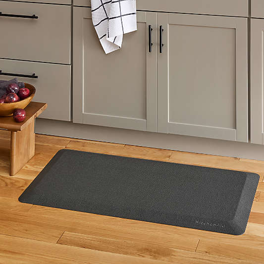 KitchenAid Gourmet Series Charcoal Grey Solid Gel Comfort Kitchen Mat