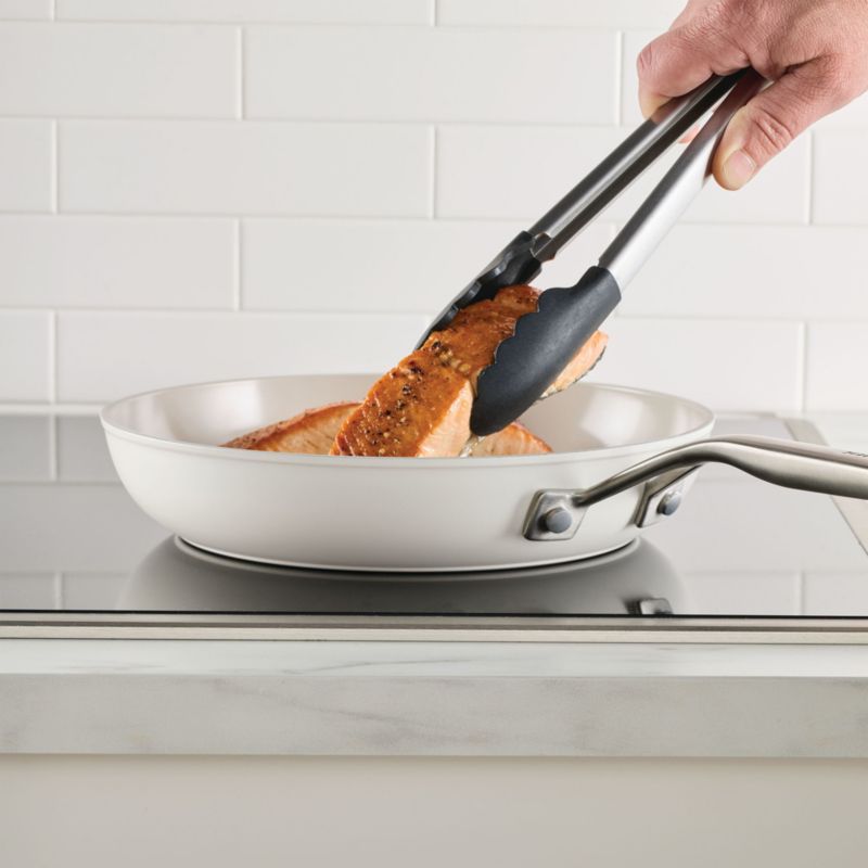 KitchenAid ® Porcelain White Hard-Anodized Ceramic Non-Stick Induction 12.25" Fry Pan with Lid - image 3 of 7