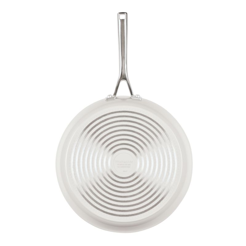KitchenAid ® Porcelain White Hard-Anodized Ceramic Non-Stick Induction 12.25" Fry Pan with Lid - image 6 of 7